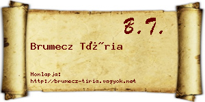 Brumecz Tíria névjegykártya